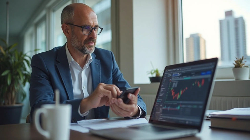 Профессиональное фото инвестора, анализирующего портфель на планшете