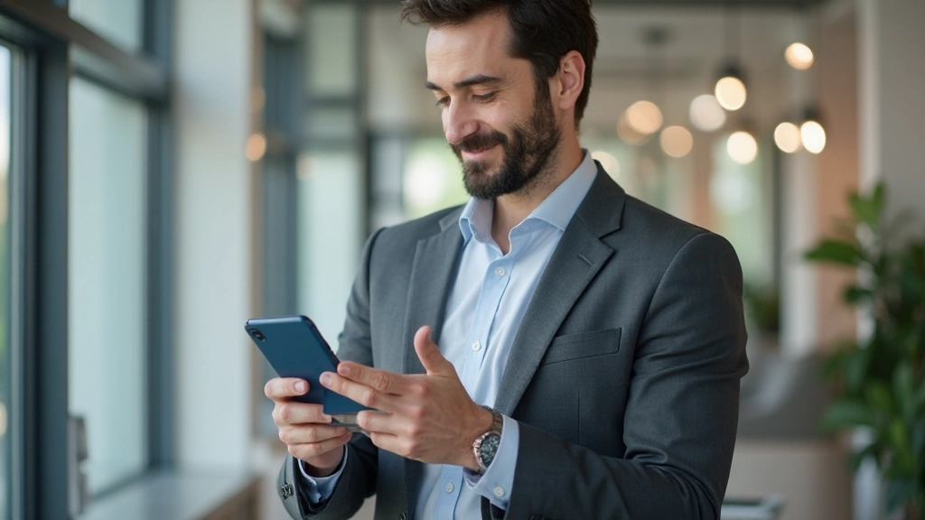 Мобильный телефон с приложением управления финансами на экране