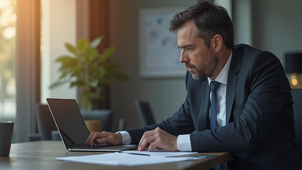 Профессионал анализирует инвестиционные портфели на компьютере