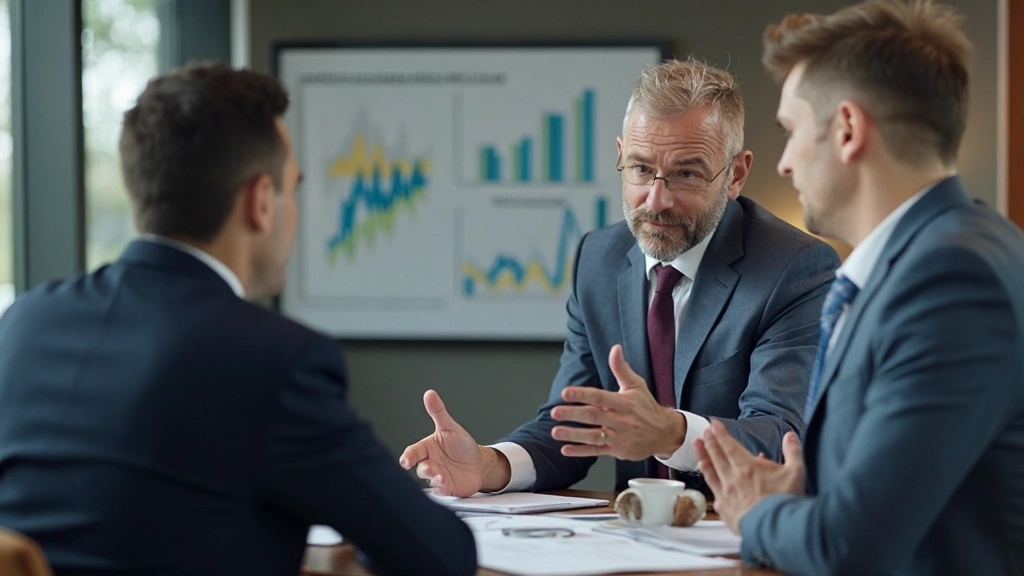 Профессиональная фотография консультанта, обсуждающего инвестиционные стратегии