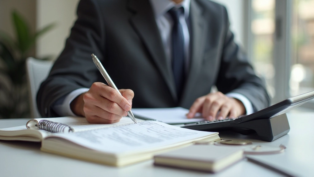 Таблица бюджета с ручкой и калькулятором