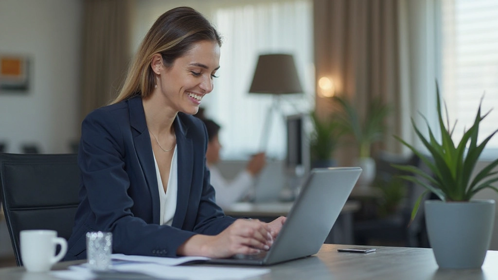 Профессиональное рабочее место с ноутбуком, калькулятором и финансовыми документами