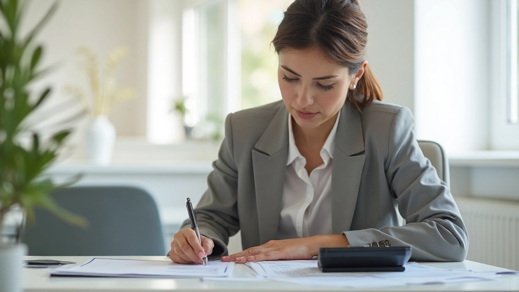 Планирование бюджета с документами и калькулятором