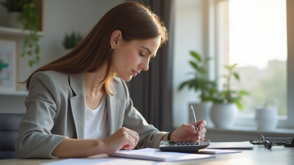 Человек планирует личные финансы с калькулятором и финансовыми документами