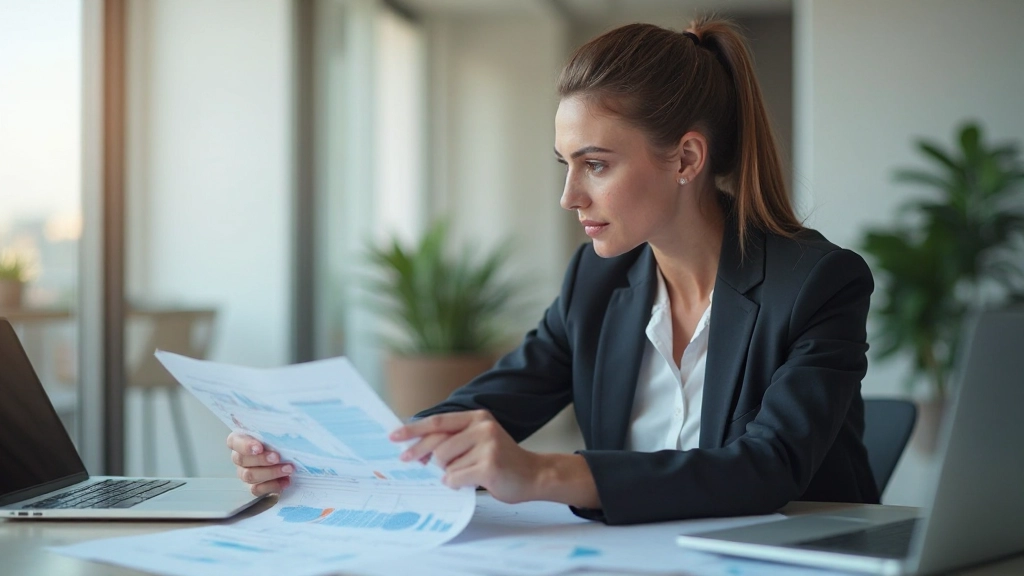 Профессиональное рабочее место с финансовыми документами и графиками